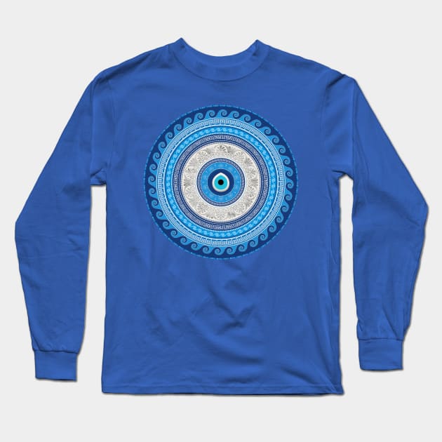 Greek Mati Mataki - Matiasma Evil Eye ornament Long Sleeve T-Shirt by Nartissima